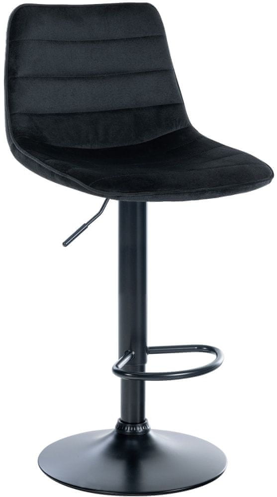 BHM Germany Barová stolička Lex, zamat, čierny podstavec / čierna